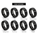 font options for inside engraving on black f hole shape rings