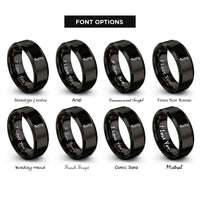 font options for inside engraving on black f hole shape rings