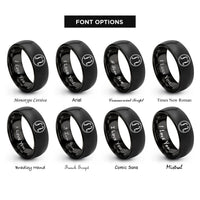 font options for inside engraving on black f holes circle rings