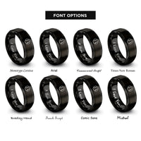 font options for inside engraving on black f holes circle rings