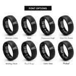 font options for inside engraving on black fabric clips rings
