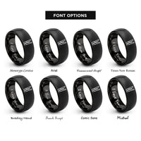 font options for inside engraving on black fabric clips rings