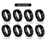 font options for inside engraving on black fabric marker rings