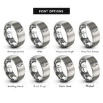 font options for inside engraving on silver fabric marker rings