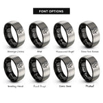 font options for inside engraving on black & silver fabricator silhouette rings