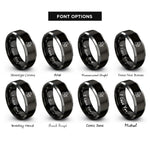 font options for inside engraving on black & gray fabricator silhouette rings