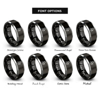 font options for inside engraving on black & gray fabricator silhouette rings