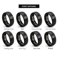 font options for inside engraving on black fabricator silhouette rings