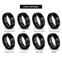 font options for inside engraving on black fabricator silhouette rings
