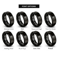 font options for inside engraving on black fabricator silhouette rings