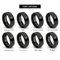 font options for inside engraving on black fabricator silhouette rings