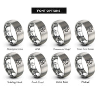 font options for inside engraving on silver fabricator silhouette rings