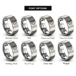 font options for inside engraving on grey face centered rings