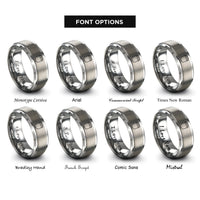 font options for inside engraving on silver face shield rings