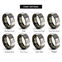 font options for inside engraving on gunmetal & gray face shield rings