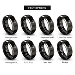 font options for inside engraving on black & grey face shield visor rings