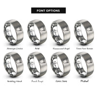 font options for inside engraving on gray face shield visor rings