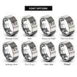 font options for inside engraving on grey faceted music note rings
