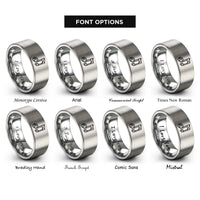 font options for inside engraving on grey faceted music note rings