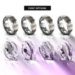font options for inside engraving on silver factory robot cell rings