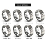 font options for inside engraving on silver factory skyline rings