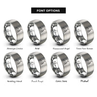 font options for inside engraving on silver factory skyline rings