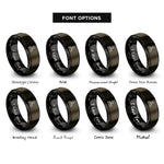 font options for inside engraving on gunmetal & black factory worker clipboard rings