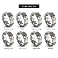 font options for inside engraving on silver fader slider rings