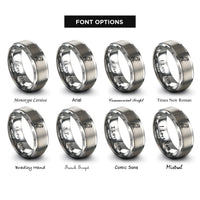 font options for inside engraving on grey falcon rings
