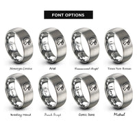 font options for inside engraving on silver falcon rings