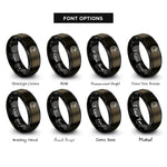 font options for inside engraving on gunmetal & black falcon rings