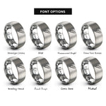 font options for inside engraving on gray falling feather rings