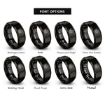 font options for inside engraving on black family hike rings