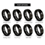 font options for inside engraving on black family tree rings