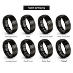 font options for inside engraving on black family tree rings