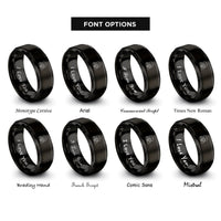 font options for inside engraving on black family tree rings