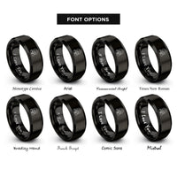 font options for inside engraving on black family tree rings