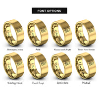 font options for inside engraving on gold family tree rings