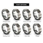 font options for inside engraving on silver fancy mouse rings