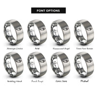 font options for inside engraving on silver fang talisman rings