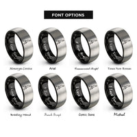 font options for inside engraving on black & grey farmers carry kettlebells rings