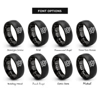 font options for inside engraving on black farmhouse rings