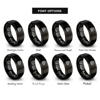 font options for inside engraving on black farmhouse rings
