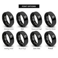 font options for inside engraving on black farmhouse rings