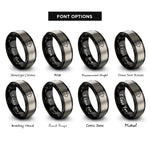 font options for inside engraving on black & grey fast forward rings