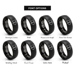 font options for inside engraving on black fast forward rings
