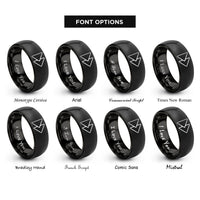 font options for inside engraving on black fast forward rings