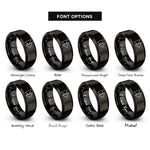 font options for inside engraving on black fast forward rings