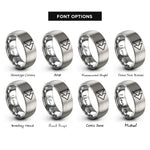 font options for inside engraving on grey fast forward rings