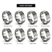 font options for inside engraving on grey fast forward rings